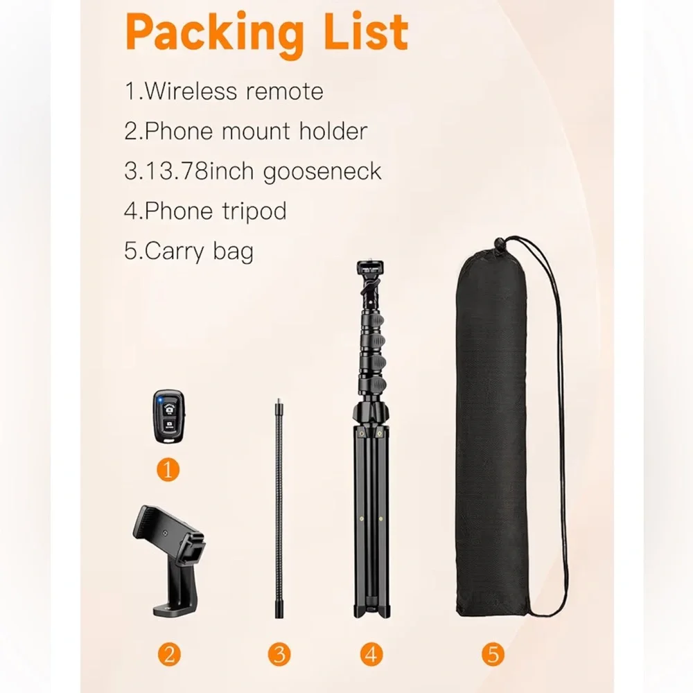 Adjustable Black Phone Holder with Remote